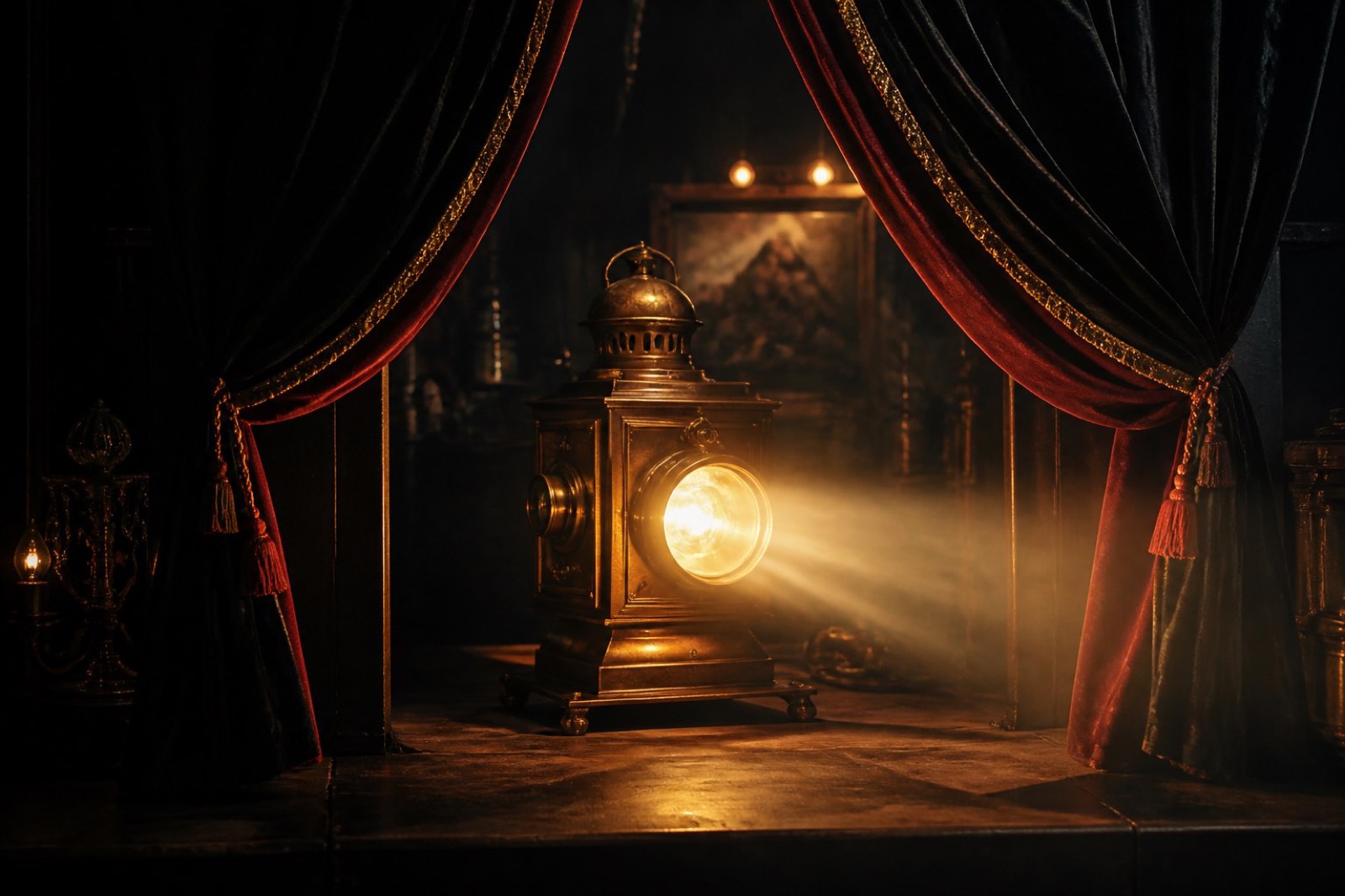 Rideau de théâtre et lanterne magique, ouverture de l’avis Magical Spin